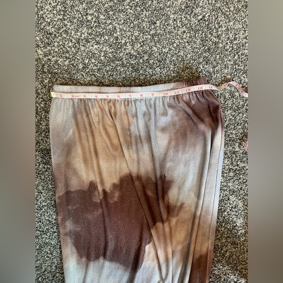 VTG Y2K En Francais by Huey Waltzer Tank Skirt Set Sunset Clouds Shimmer Mesh 10 - Picture 9 of 10